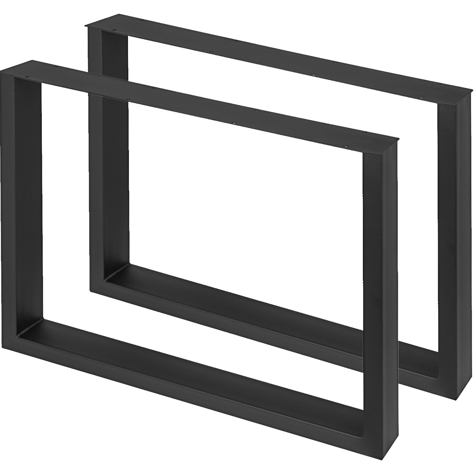 Patas de mesa VEVOR rectangulares negras, estructura de acero, juego de dos.