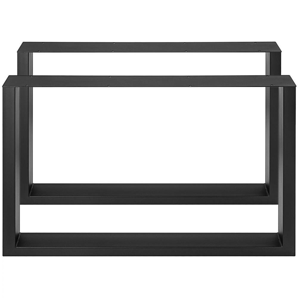 Patas de mesa de acero VEVOR negro con diseño de marco rectangular, resistente y moderno.