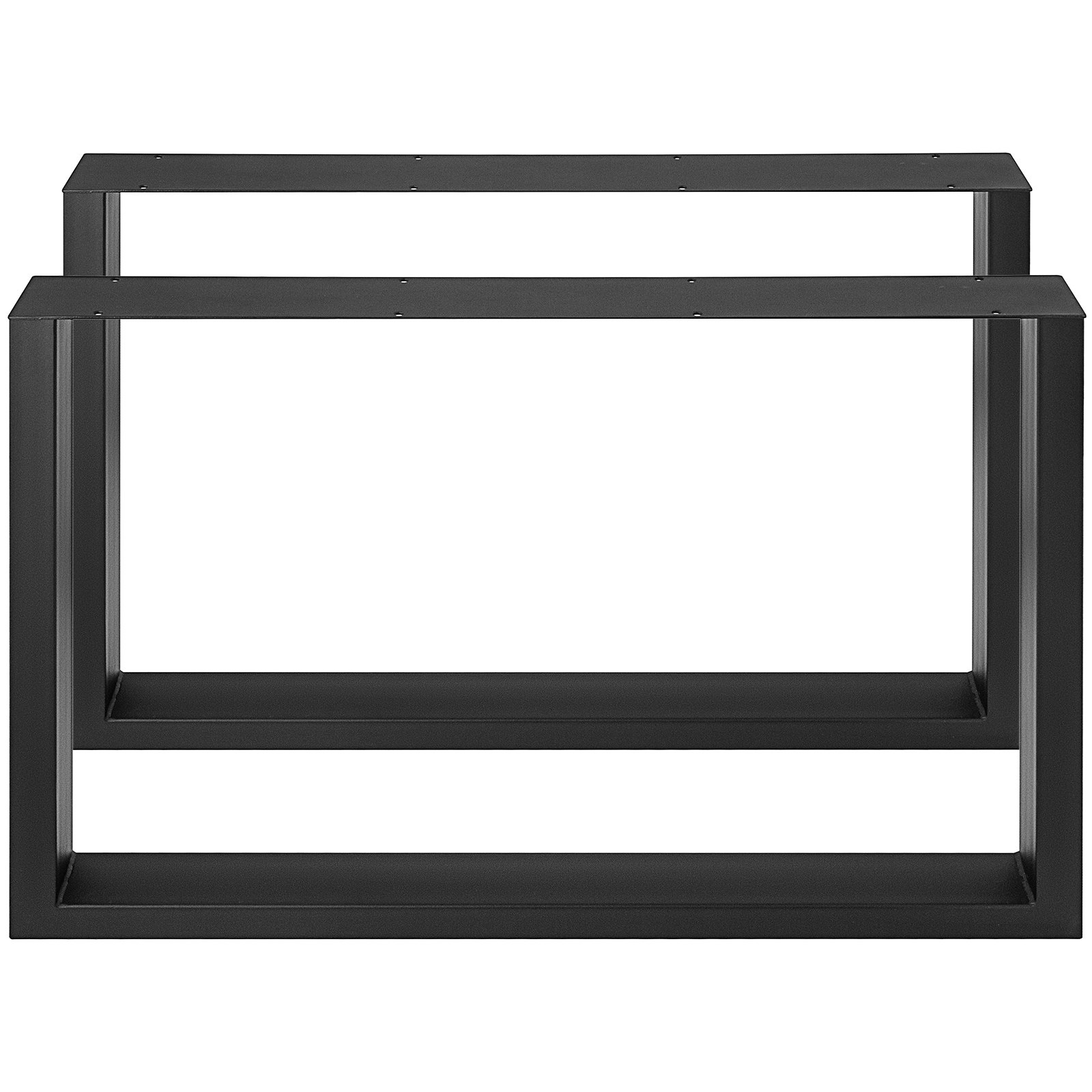 Patas de mesa de acero VEVOR negro con diseño de marco rectangular, resistente y moderno.