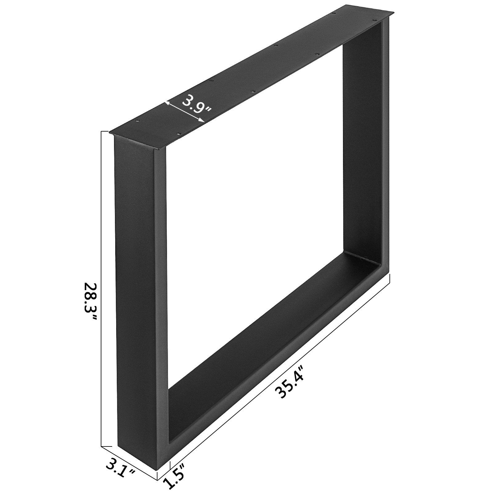 Patas de mesa de acero VEVOR, marco rectangular negro, con dimensiones 35,4&quot;x28,3&quot;x3,9&quot;.