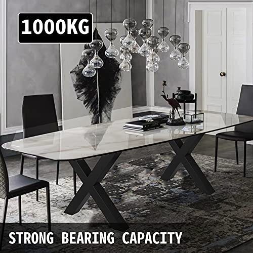 Comedor moderno con mesa de cristal y patas de mesa de acero VEVOR que soportan 1000 kg.