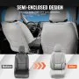 Fundas de asiento VEVOR, juego completo de fundas universales para asientos delanteros y traseros, 13 piezas de piel sintética, diseño totalmente cerrado, reposacabezas desmontable y compatible con airbag, para la mayoría de coches, SUV y camiones.