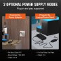 2 modos de suministro de energía para exhibición de botellas de licor LED VEVOR, alimentado por adaptador o banco de energía para bares y fiestas.