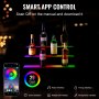 Exhibidor de botellas de licor iluminado con LED VEVOR con iluminación multicolor, control remoto RF y control dual de aplicación.