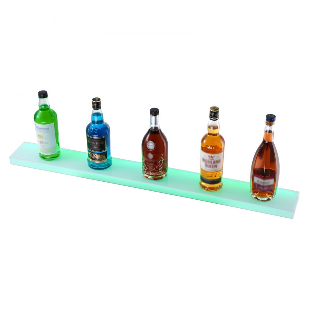 Estante de pared para exhibición de botellas de licor con luz LED VEVOR de 40" y 1 paso para bar en casa