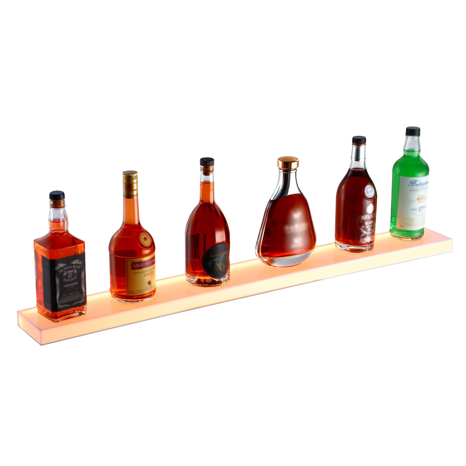 Estante de pared para exhibición de botellas de licor con luz LED VEVOR de 40" y 1 paso para bar en casa