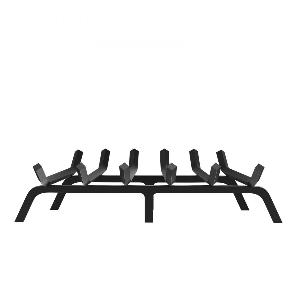 VEVOR Rejilla para leña para chimenea, 27 pulgadas, resistente con 6 patas de apoyo, barras de acero sólidas con recubrimiento en polvo de 3/4 pulgadas, soporte para leña para chimenea interior y exterior