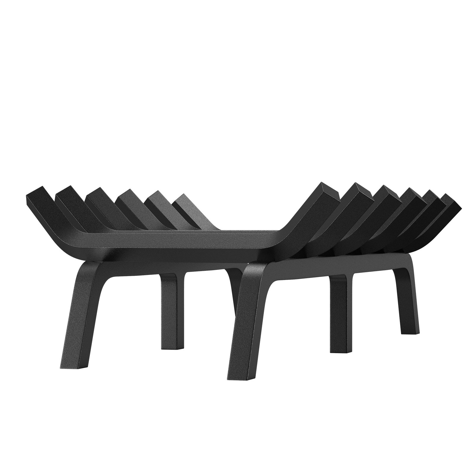 VEVOR Rejilla para leña para chimenea, 27 pulgadas, resistente con 6 patas de apoyo, barras de acero sólidas con recubrimiento en polvo de 3/4 pulgadas, soporte para leña para chimenea interior y exterior