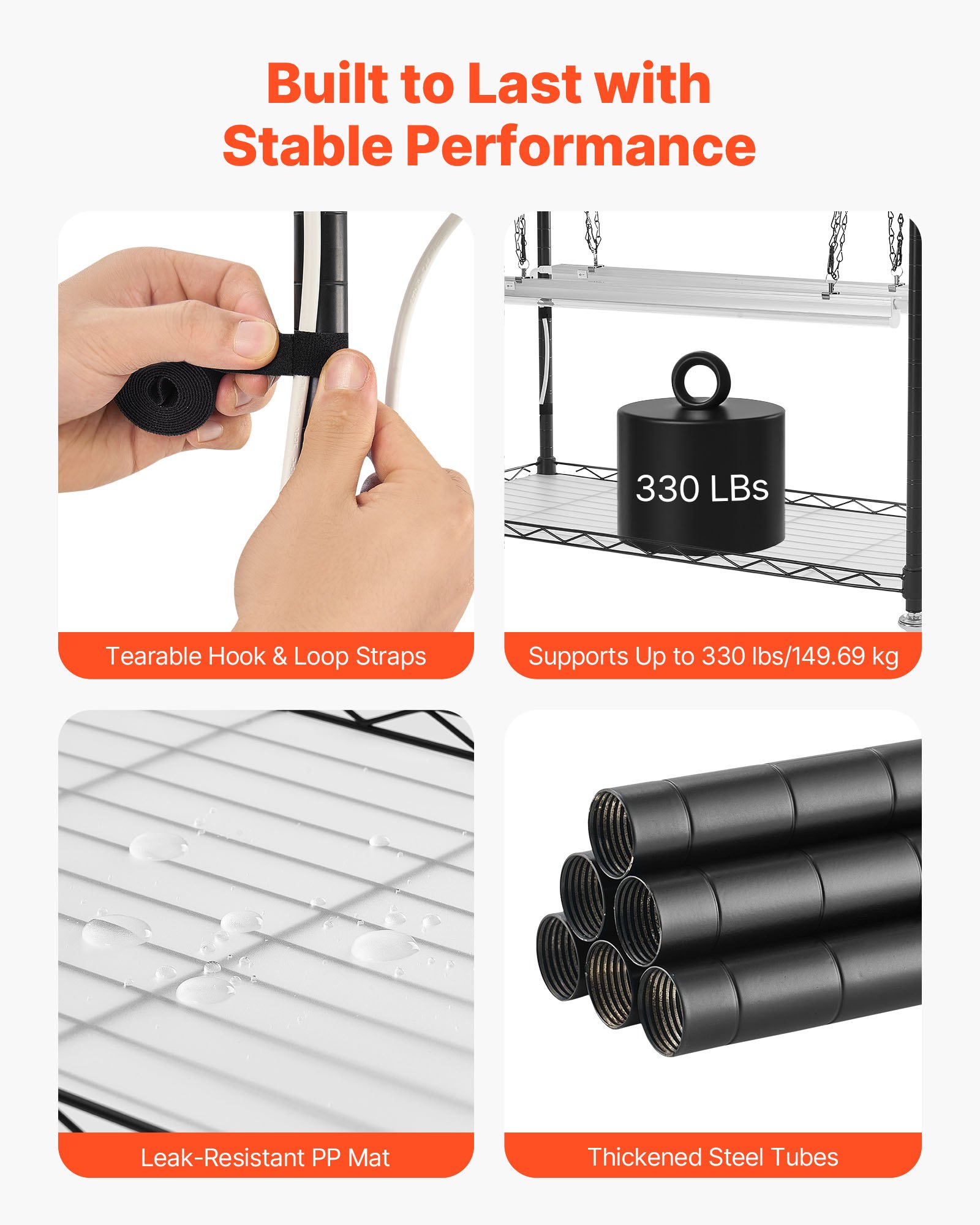 VEVOR Invernadero de interior con luz de cultivo, soporte para plantas de 4 niveles de 140 cm de alto con cubierta transparente, temporizador e higrómetro, luces de cultivo de espectro completo de 180 W, soporte metálico iluminado para plantas de interior