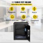 Caja de seguridad VEVOR de 1.7 pies cúbicos con huella dactilar para dinero, 2 llaves y teclado digital, caja de seguridad de acero Q235 para guardar efectivo, joyas, pistolas, documentos y relojes en casa, oficina y hotel.