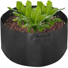 VEVOR - Bolsa de cultivo de plantas de 100 galones, 12 unidades, macetas de tela de aireación con asas, bolsa de cultivo negra, contenedor de plantas para plantación de jardín, lavable y reutilizable, color negro