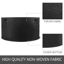 VEVOR - Bolsa de cultivo de plantas de 100 galones, 12 unidades, macetas de tela de aireación con asas, bolsa de cultivo negra, contenedor de plantas para plantación de jardín, lavable y reutilizable, color negro