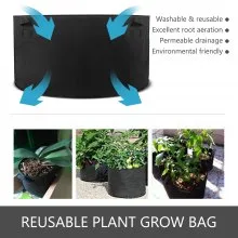 VEVOR 5-Pack 200 galones bolsa de cultivo de plantas macetas de tela de aireación con asas negro bolsa de cultivo contenedor de plantas para plantación de jardín lavable y reutilizable