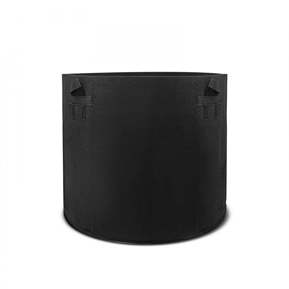 Bolsas de cultivo VEVOR, paquete de 12, de 45 galones, con asas, lavables y reutilizables, color negro. Macetas de tela con ventilación para jardín.