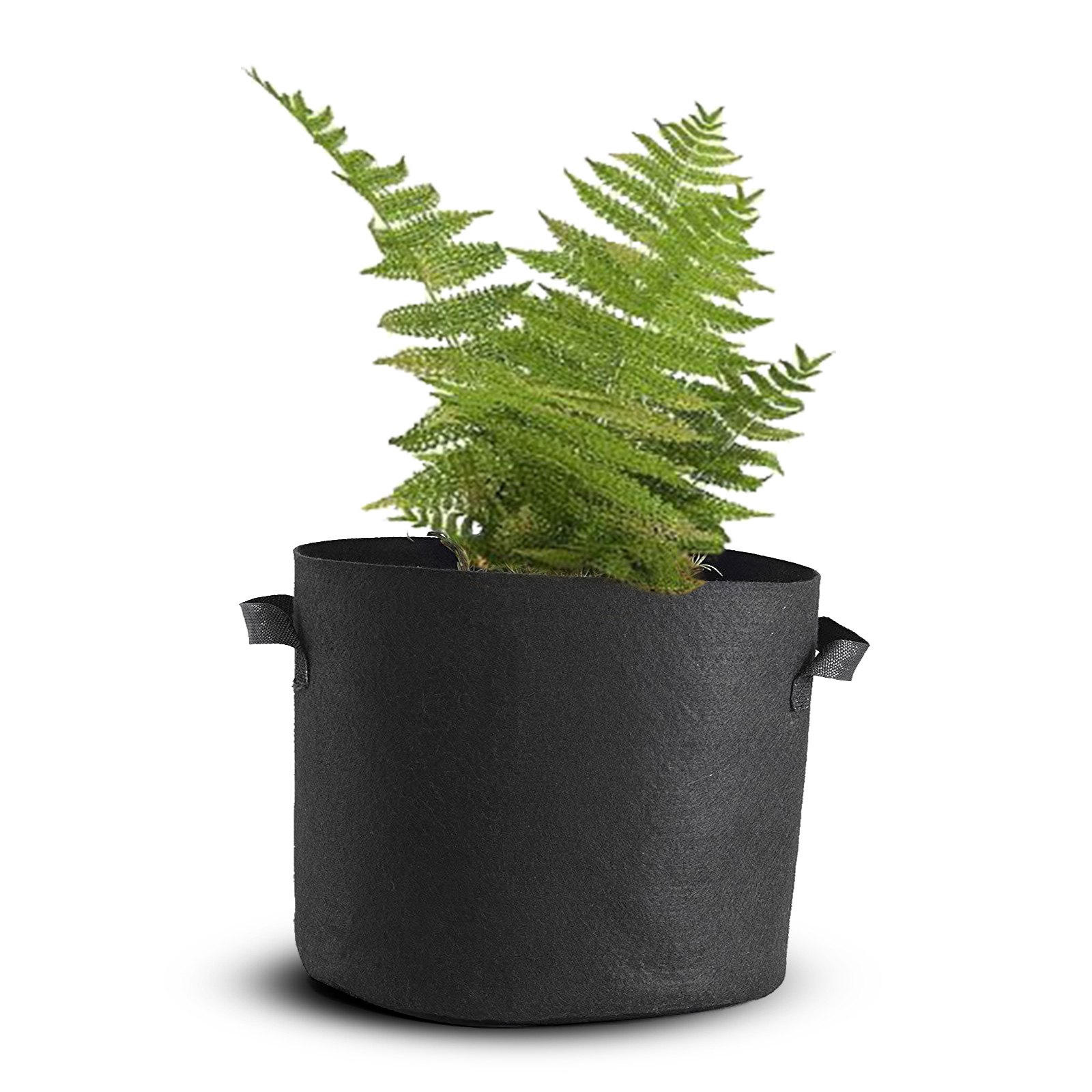 Bolsas de cultivo VEVOR, paquete de 12, de 45 galones, con asas, lavables y reutilizables, color negro. Macetas de tela con ventilación para jardín.