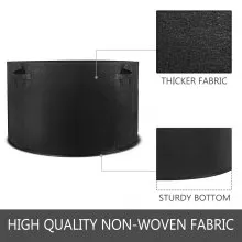 VEVOR Bolsa de cultivo de plantas de contenedor de 65 galones, paquete de 12, negro