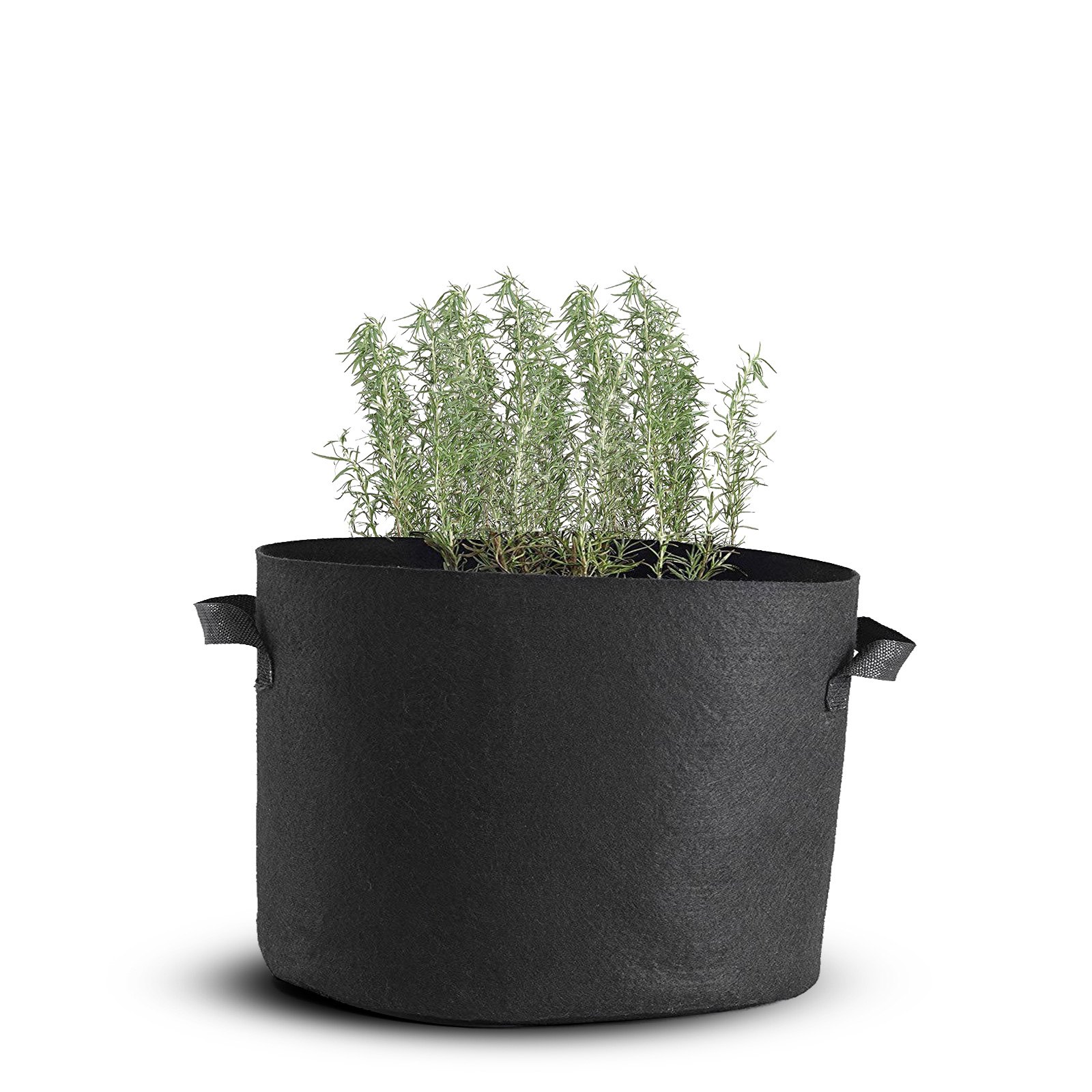 Bolsas de cultivo VEVOR, paquete de 12, de 65 galones, con asas, lavables y reutilizables, color negro. Macetas de tela con ventilación para jardín.