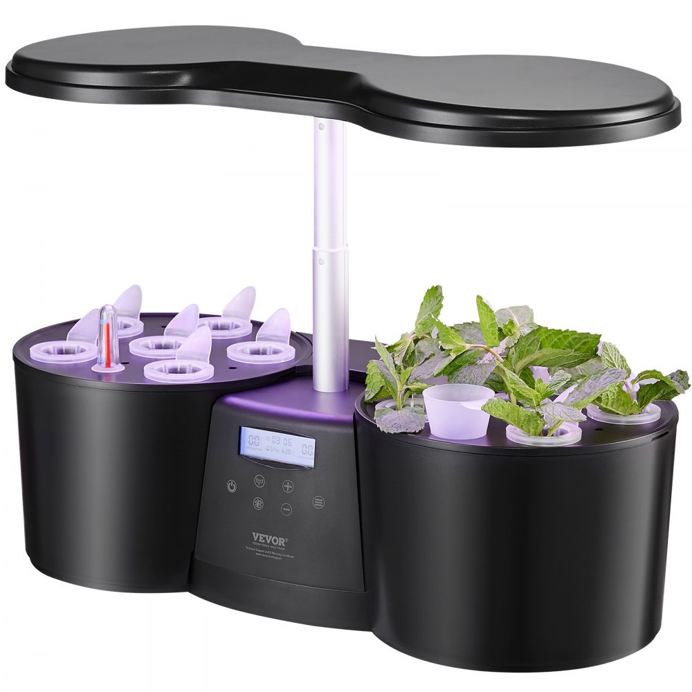 Sistema de cultivo hidropónico VEVOR, sistema de cultivo interior de 12 módulos, jardín de hierbas de interior con luz LED de espectro completo, sistema de jardinería interior con altura ajustable, tanque de agua de 4,2 L y temporizador automático.