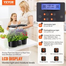 VEVOR Sistema de cultivo hidropónico, sistema de cultivo interior de 12 cápsulas, jardín de hierbas interior con luz LED de espectro completo, sistema de jardinería interior ajustable en altura, tanque de agua de 4,2 L, temporizador automático