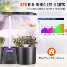 VEVOR Sistema de cultivo hidropónico, sistema de cultivo interior de 12 cápsulas, jardín de hierbas interior con luz LED de espectro completo, sistema de jardinería interior ajustable en altura, tanque de agua de 4,2 L, temporizador automático