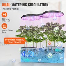 VEVOR Sistema de cultivo hidropónico, sistema de cultivo interior de 12 cápsulas, jardín de hierbas interior con luz LED de espectro completo, sistema de jardinería interior ajustable en altura, tanque de agua de 4,2 L, temporizador automático