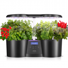 VEVOR Sistema de cultivo hidropónico, sistema de cultivo interior de 12 cápsulas, jardín de hierbas interior con luz LED de espectro completo, sistema de jardinería interior ajustable en altura, tanque de agua de 4,2 L, temporizador automático