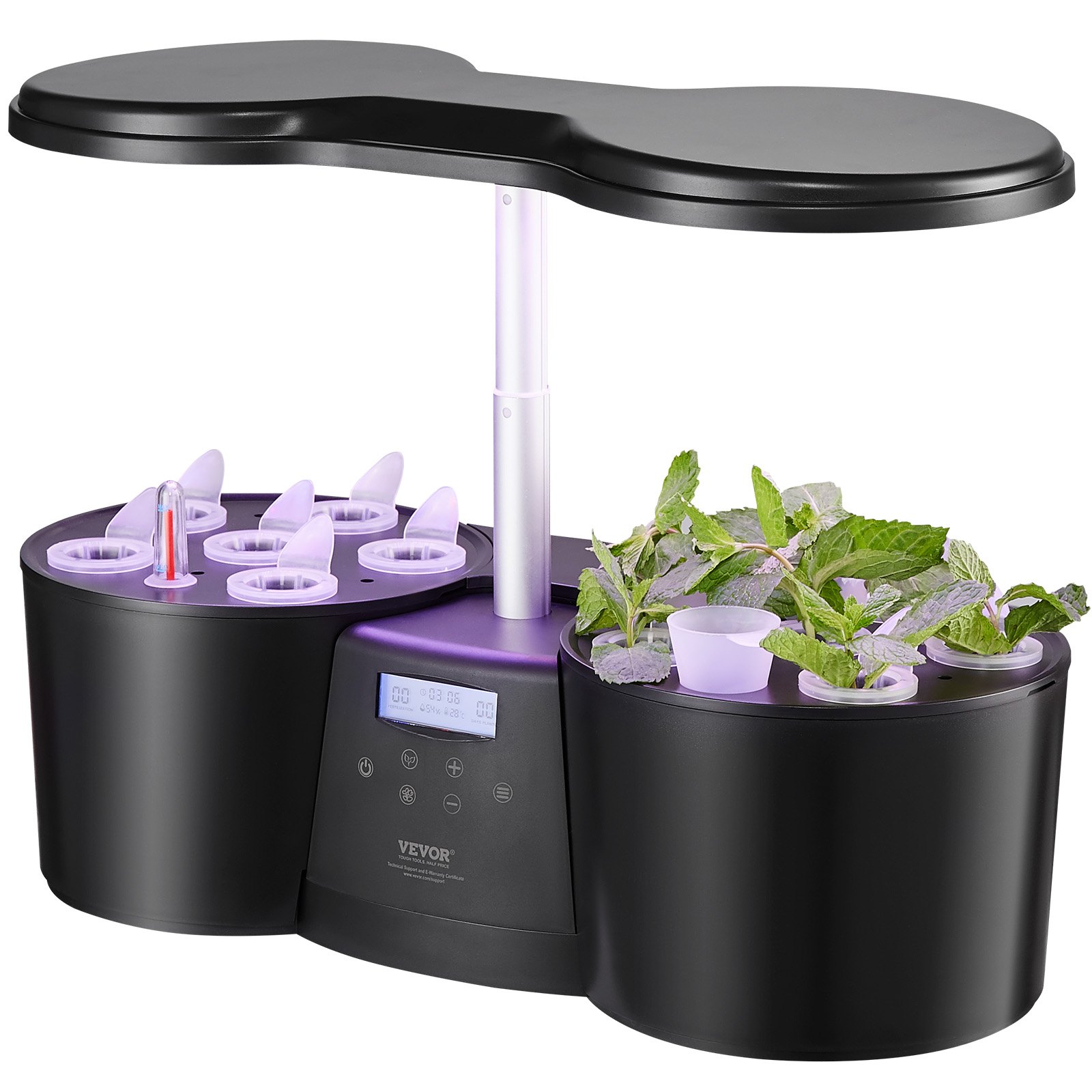 Sistema de cultivo hidropónico VEVOR, sistema de cultivo interior de 12 módulos, jardín de hierbas de interior con luz LED de espectro completo, sistema de jardinería interior con altura ajustable, tanque de agua de 4,2 L y temporizador automático.