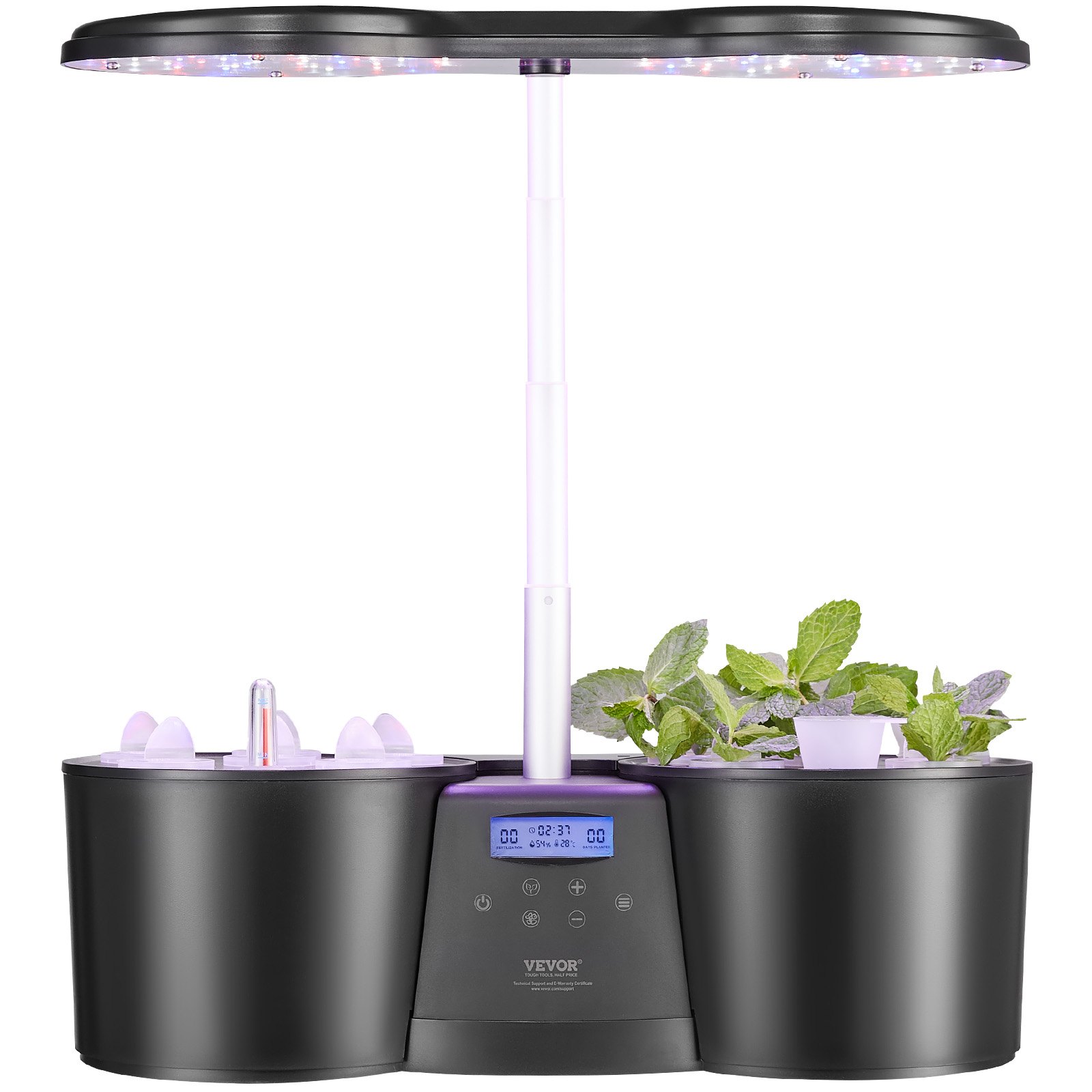Sistema de cultivo hidropónico VEVOR, sistema de cultivo interior de 12 módulos, jardín de hierbas de interior con luz LED de espectro completo, sistema de jardinería interior con altura ajustable, tanque de agua de 4,2 L y temporizador automático.