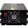 Vista trasera del inversor de corriente VEVOR con ventilador de refrigeración, terminales rojo y negro