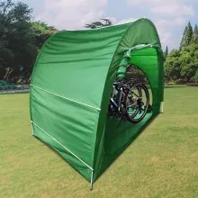 VEVOR Tienda de campaña de almacenamiento para bicicleta, tela Oxford 420D portátil para 4 bicicletas, cobertizo de almacenamiento para bicicleta antipolvo impermeable al aire libre, resistente para bicicletas, cortacésped y herramientas de jardín, con bolsa de transporte, verde