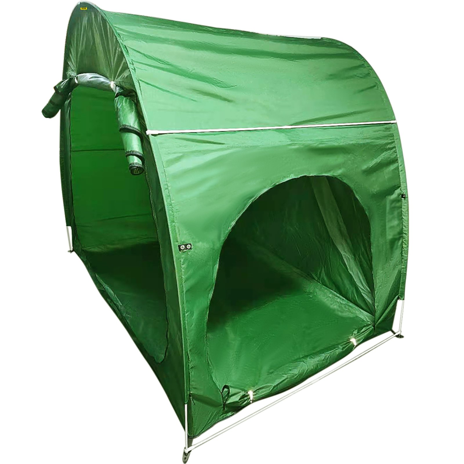 VEVOR Carpa para Guardar Bicicletas con Bolsa de Transporte, Tela Oxford 420D Portátil para 4 Bicicletas para Exteriores, Impermeable, Antipolvo, Resistente para Bicicletas, Cortacésped, Verde