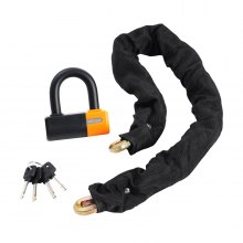 VEVOR Candado de cadena para bicicleta de 3,28 pies, resistente, antirrobo, cadena de 14 mm de grosor, con 4 llaves para bicicletas eléctricas y motocicletas