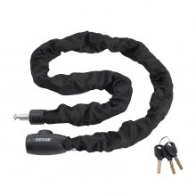 VEVOR Candado de cadena para bicicleta de 47,24 pies, resistente, antirrobo, cadena de 8 mm de grosor, con 4 llaves para bicicletas eléctricas y motocicletas