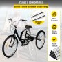 VEVOR Triciclo para Adultos Triciclos de carga Triciclo plegable Bicicleta con canastade 7 Velocidad y 3 Ruedas Negro 20 ' Grande para Montar