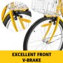 VEVOR Triciclos para adultos Triciclos de carga Triciclo plegable Bicicleta con canasta Monovelocidad 7 Velocidades Tres Ruedas Cruise Bike 24inch