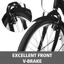 VEVOR Triciclo para Adultos Triciclos de carga Triciclo plegable Bicicleta con canasta de 3 Ruedas 7 Velocidad Triciclo de 24' con Canasta