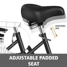 VEVOR Triciclo para Adultos Triciclos de carga Triciclo plegable Bicicleta con canasta de 3 Ruedas 7 Velocidad Triciclo de 24' con Canasta