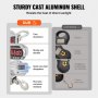 Báscula digital para grúa VEVOR, 6600 lbs/3000 kg, báscula colgante industrial de alta resistencia con control remoto, carcasa de aluminio fundido y pantalla LED, alta precisión para construcción, fábricas, agricultura y caza (plateada).