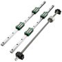 VEVOR Linear Guide Rail, 2PCS HGR20-1000mm Linear Slide Rail + 1Pcs RM1605-1000mm Ballscrew with BF12/BK12 Kit, Coupling, Slide Blocks Linear Guide Rail Set for DIY CNC Routers Lathes Mills