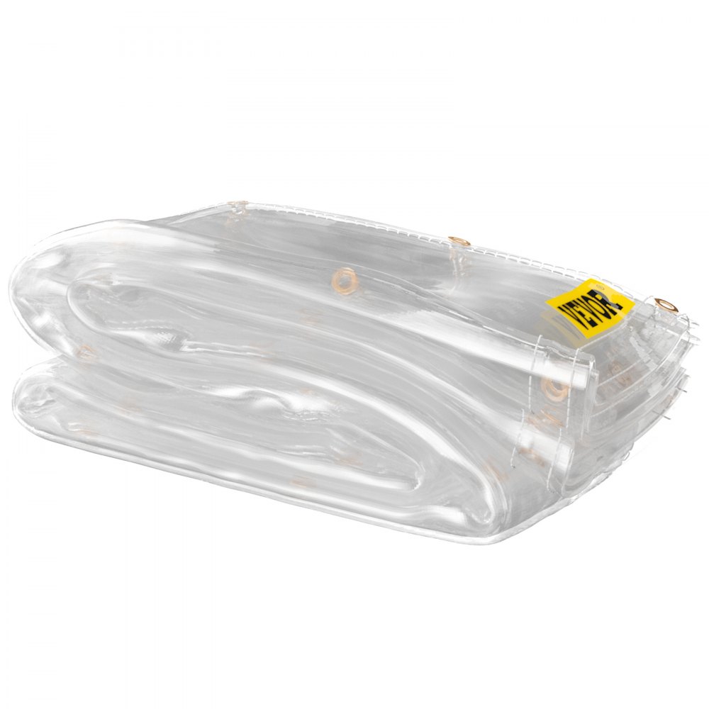 Lona de vinilo transparente VEVOR, 10 x 10 pies, 20 mil de grosor, caja de patio impermeable de alta resistencia, lona de PVC transparente resistente a desgarros y a la intemperie, con ojales de latón y bordes reforzados para cubierta exterior