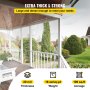 Lona de vinilo transparente VEVOR, 3 x 3 m, 0.8 mm de grosor, resistente al agua, para patio, resistente a desgarros y a la intemperie, con ojales de latón y bordes reforzados para exteriores.