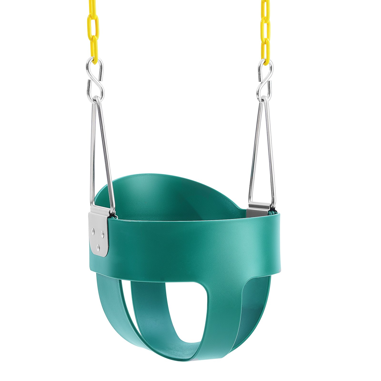 VEVOR - Columpio para bebé con respaldo alto, cadena revestida y mosquetones, soporta 70 kg, totalmente ensamblado, para niños mayores de 3 años, para interior y exterior.