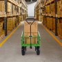 VEVOR - Carrito de jardín de acero con ruedas de 300 kg, resistente y arrastrable, de metal, para uso en exteriores, con neumáticos de 25 cm, laterales de malla extraíbles y asa giratoria de 180°.