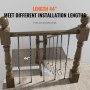 Barandillas de escalera de metal VEVOR con barandilla de madera e instalación de longitud ajustable de 44 pulgadas.