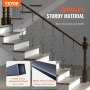 Barandillas de escalera VEVOR con acero galvanizado de 1,5 mm de espesor y revestimiento de arena mate para mayor durabilidad.