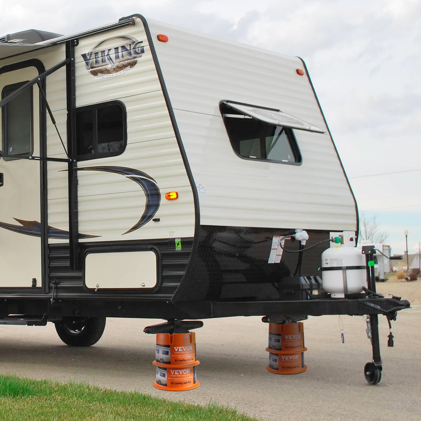 VEVOR Bloque de gato para remolque, capacidad de 2000 libras por bloque nivelador de RV, bloques estabilizadores de polipropileno de alta calidad para caravanas, accesorios de viaje para RV, uso para