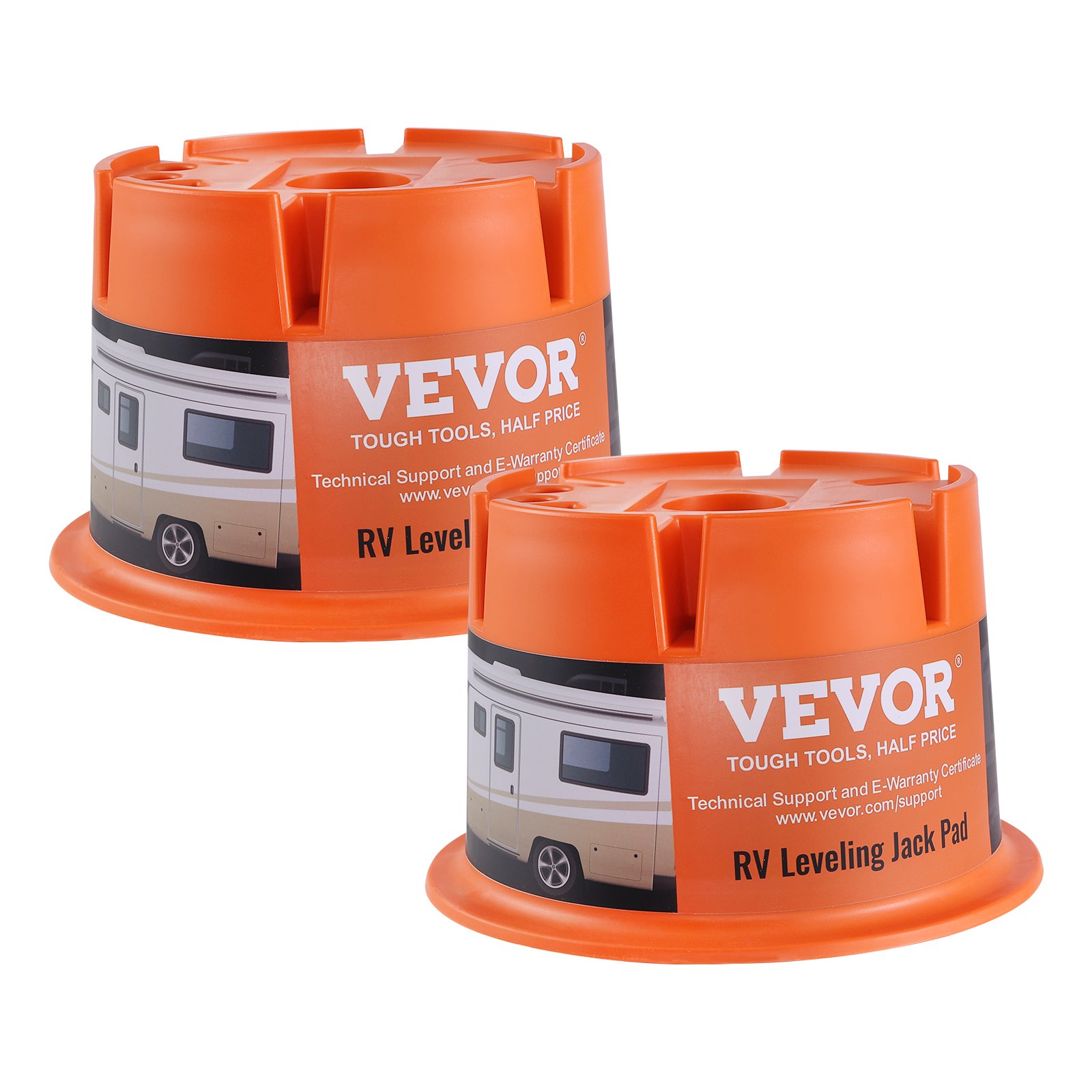 VEVOR Bloque de gato para remolque, capacidad de 2000 libras por bloque nivelador de RV, bloques estabilizadores de polipropileno de alta calidad para caravanas, accesorios de viaje para RV, uso para