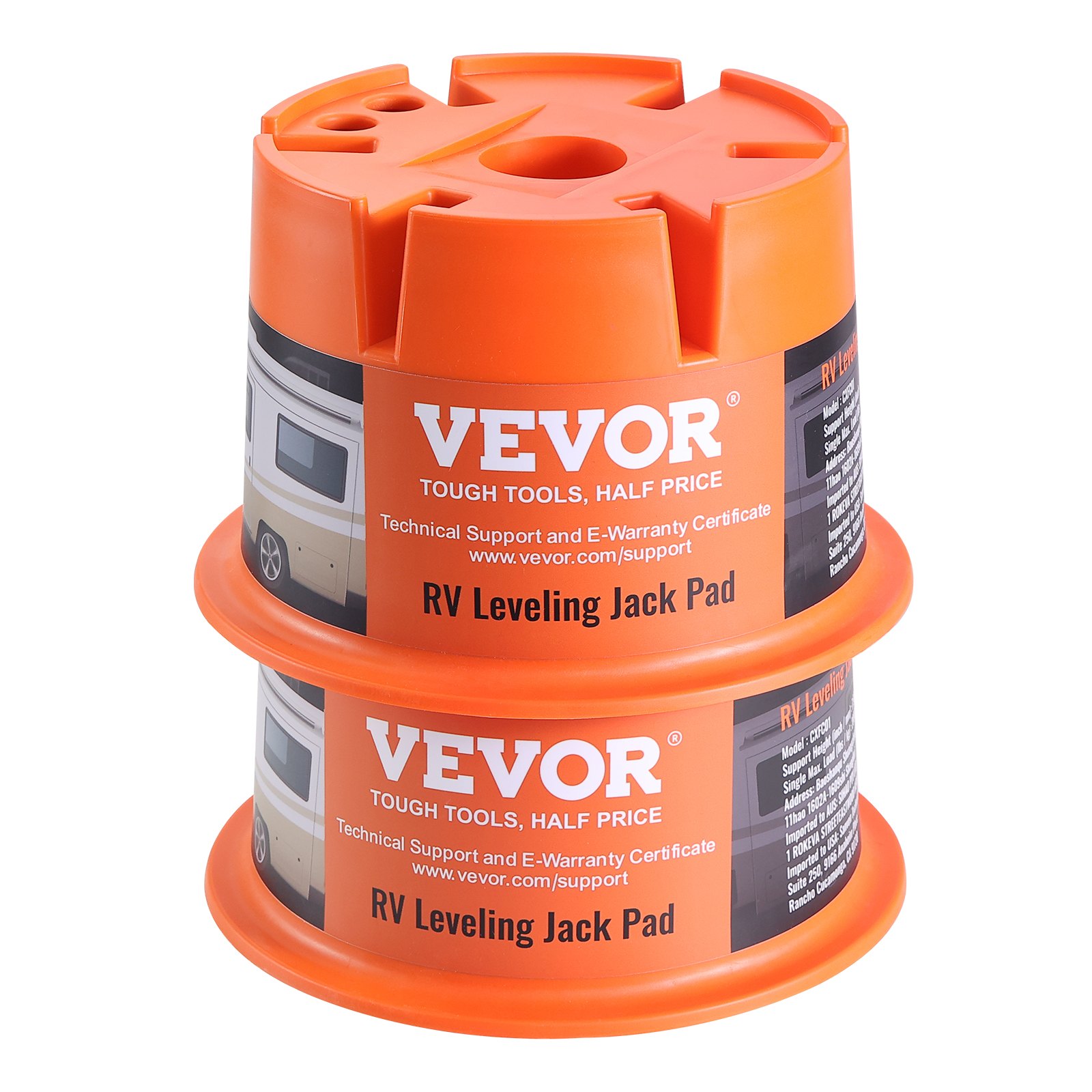 VEVOR Bloque de gato para remolque, capacidad de 2000 libras por bloque nivelador de RV, bloques estabilizadores de polipropileno de alta calidad para caravanas, accesorios de viaje para RV, uso para