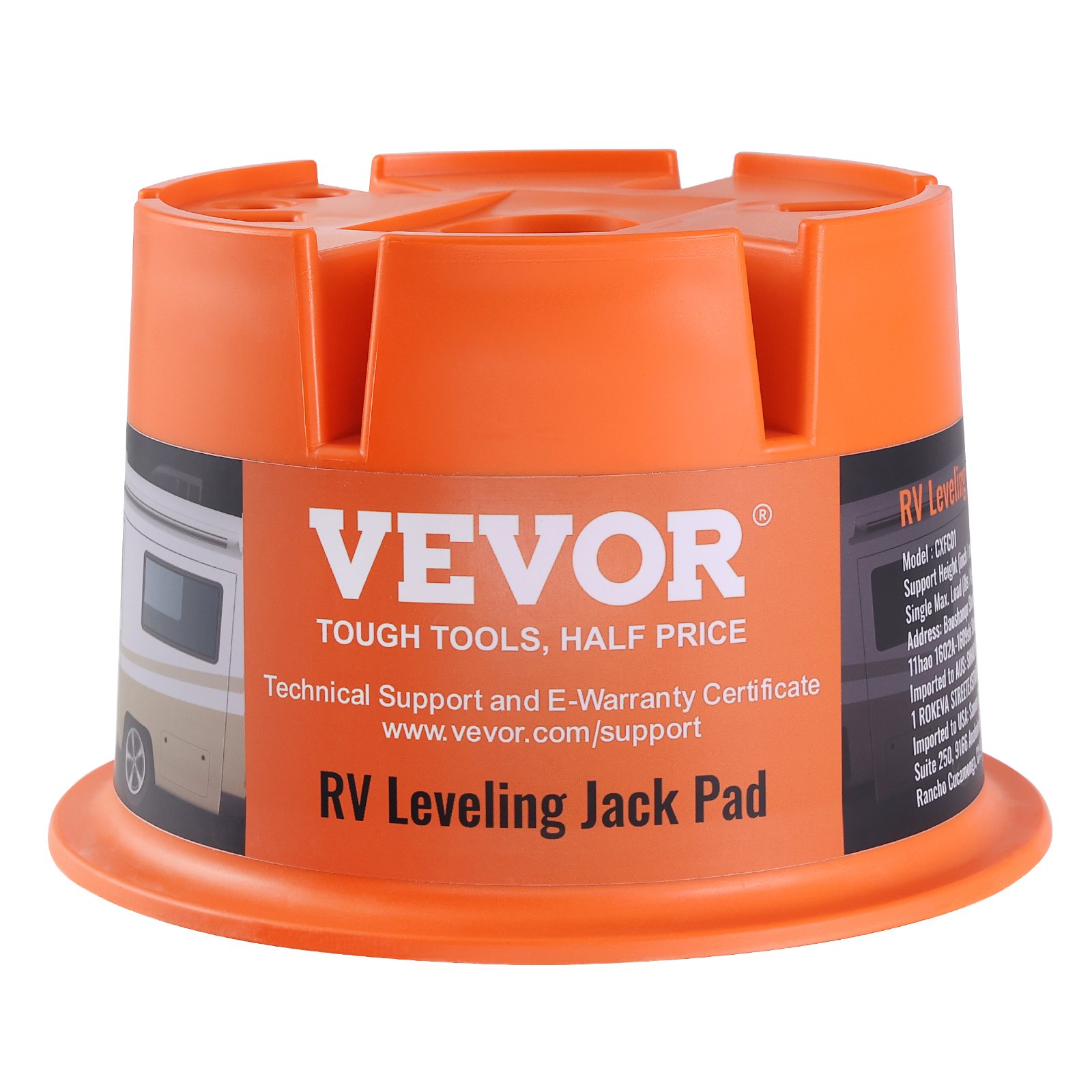 VEVOR Bloque de gato para remolque, capacidad de 2000 libras por bloque nivelador de RV, bloques estabilizadores de polipropileno de alta calidad para caravanas, accesorios de viaje para RV, uso para