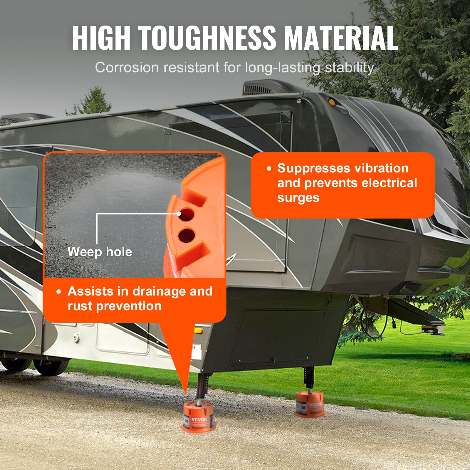 VEVOR Bloque de gato para remolque, capacidad de 2000 libras por bloque nivelador de RV, bloques estabilizadores de polipropileno de alta calidad para caravanas, accesorios de viaje para RV, uso para